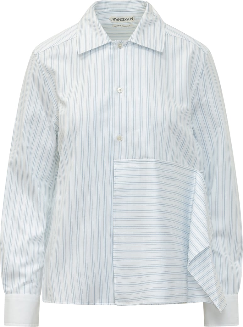 Camicia Asym Draped con Motivo a Righe