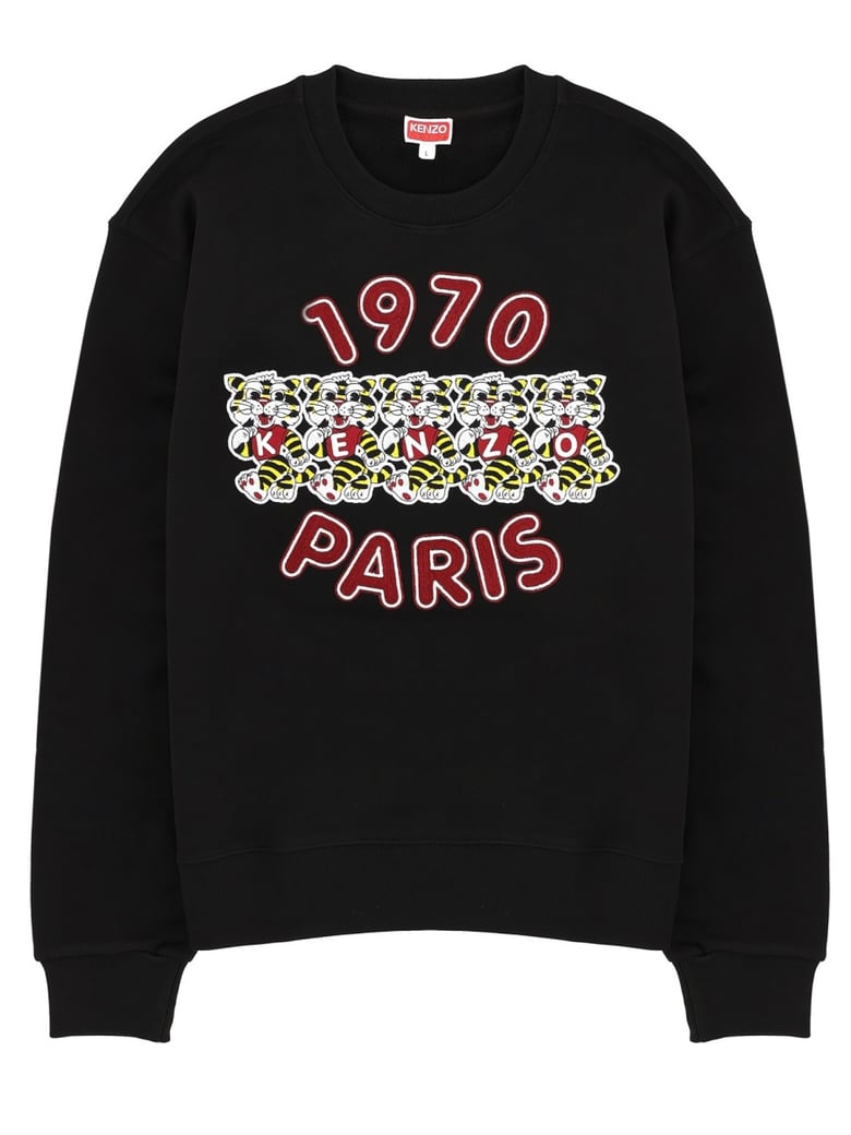 Black Kenzo Wild Tiger Cotton Sweatshirt