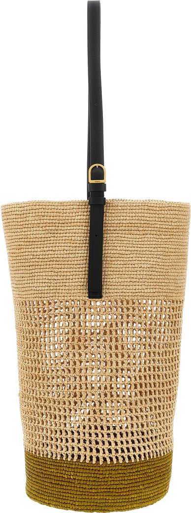 Khaite Beige Sisal Shoulder Bag