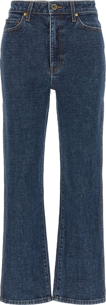 Khaite Blue Cotton Flared Jeans