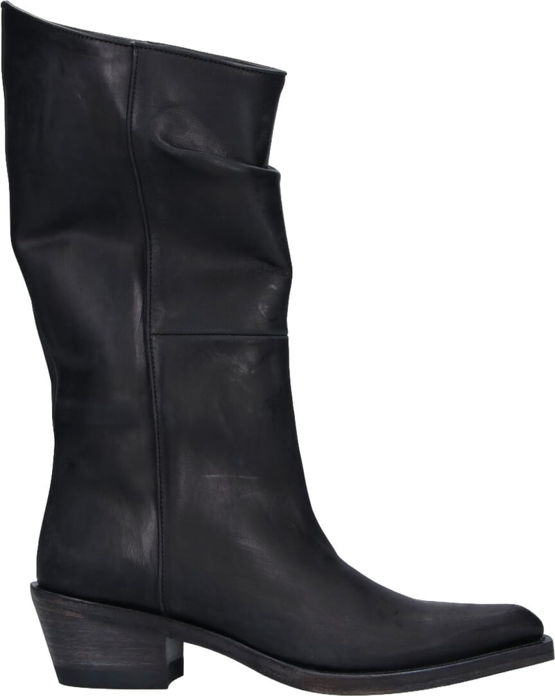 Pointed-Toe Stiletto Boots with Polished Finish