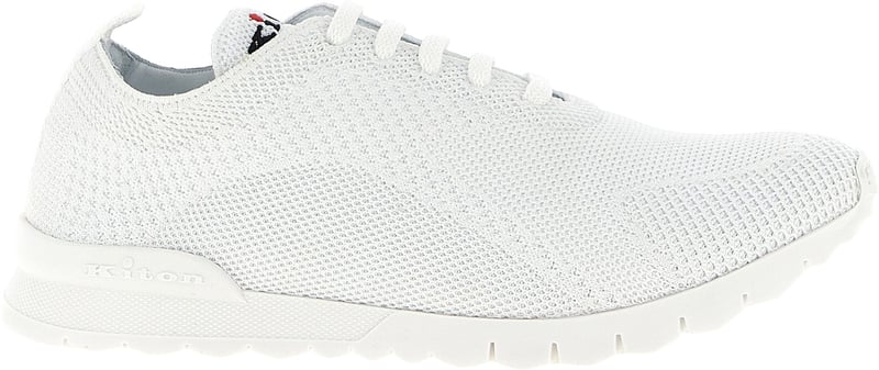 Kiton White Cotton Athletic Sneakers