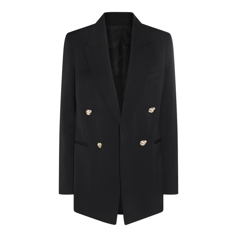 Black Wool Double Breasted Blazer