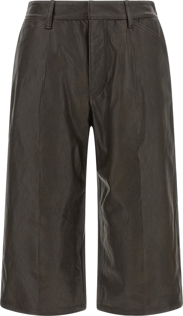 Lemaire Brown Calfskin Bermuda Shorts
