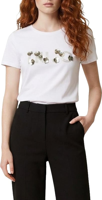 Liu Jo Cream Cotton T-Shirt