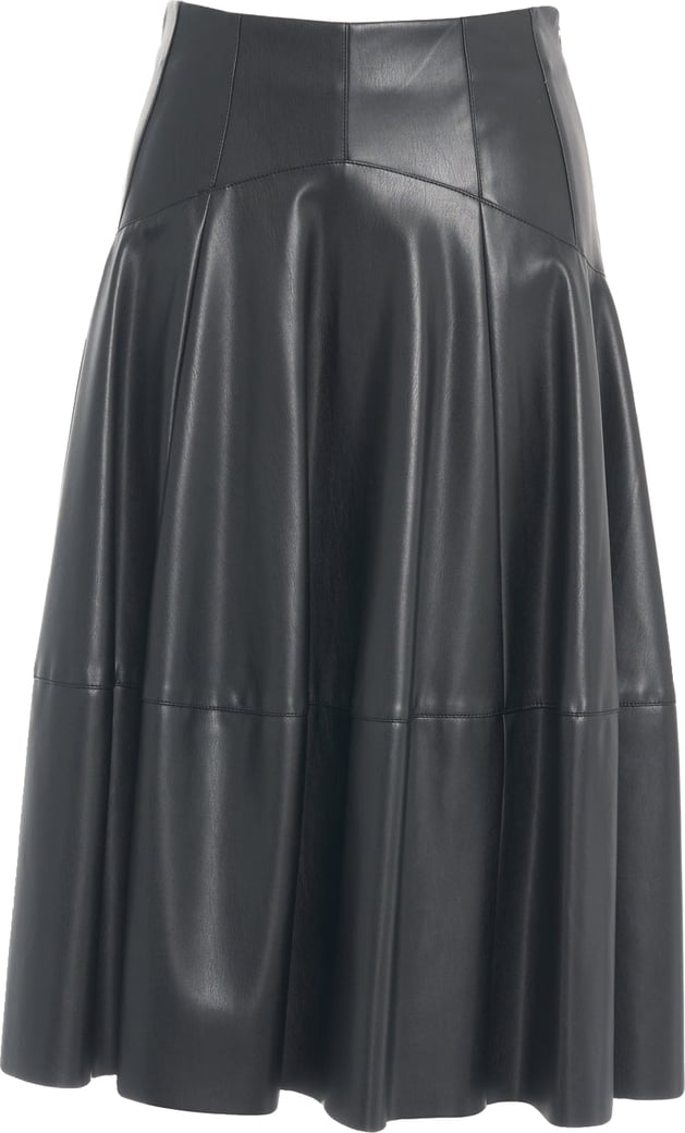 Midi skirt in leather look
