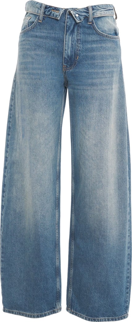 Jeans with deconstructed waistband