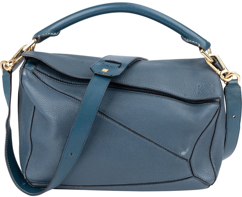 Loewe Blue Leather Puzzle Handbag