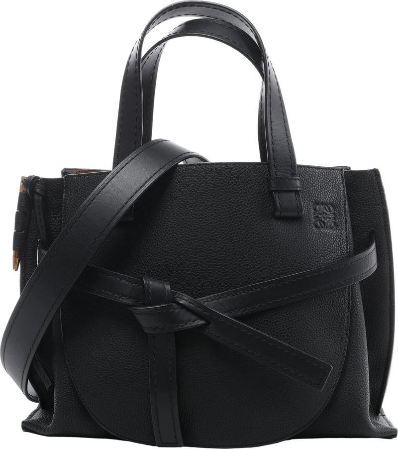 Loewe Gate Top Handle Leather 2Way Handbag in Black