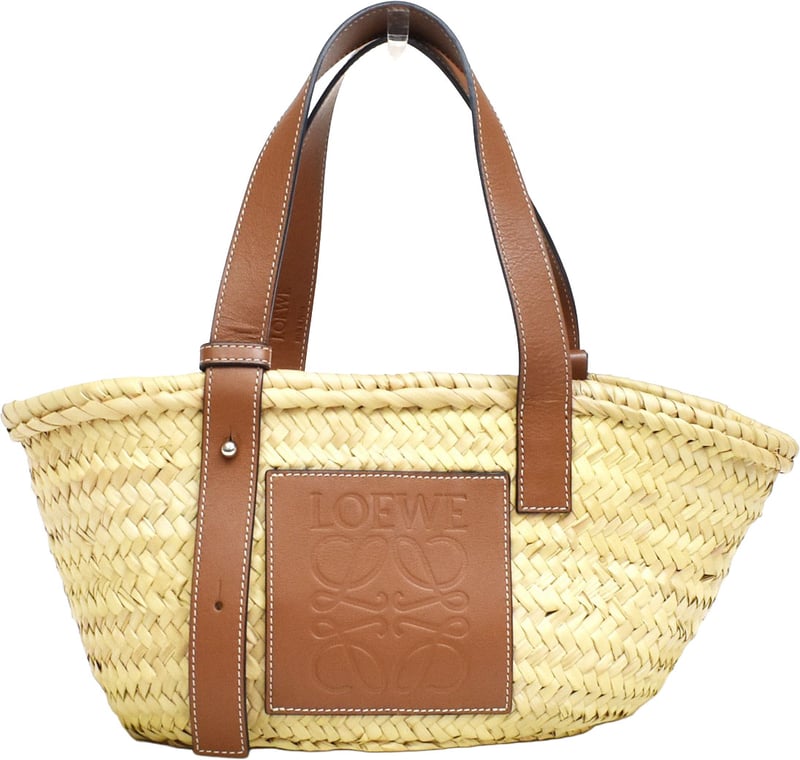 Loewe Basket Woven Raffia with Applique Medium