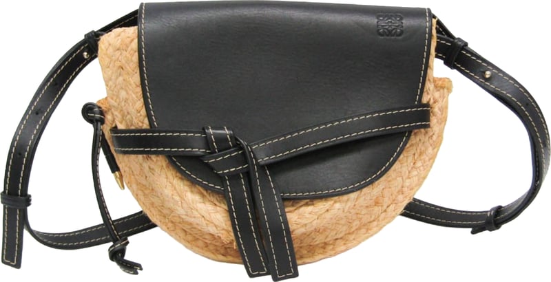 Loewe Gate Leather Leather with Raffia Mini