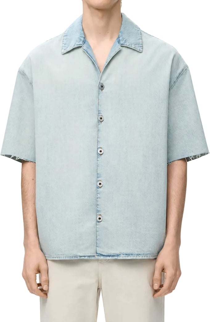 Loewe Anagram Short Sleeve Shirt Washed Blue