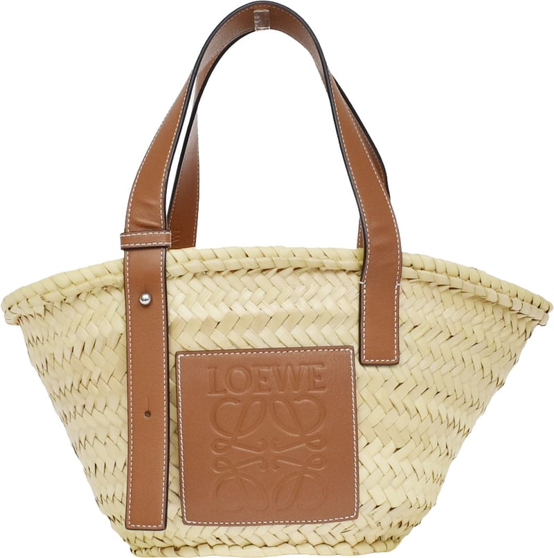 Loewe Basket Woven Raffia with Applique Medium