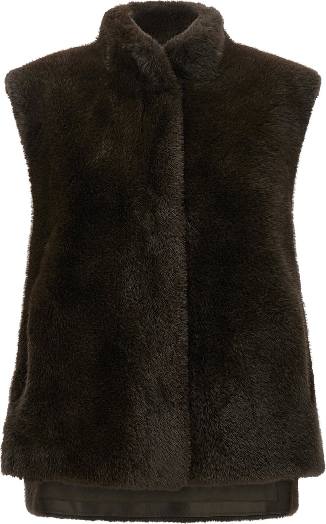 LOU ANDREA Brown Polyamide Sleeveless Jacket