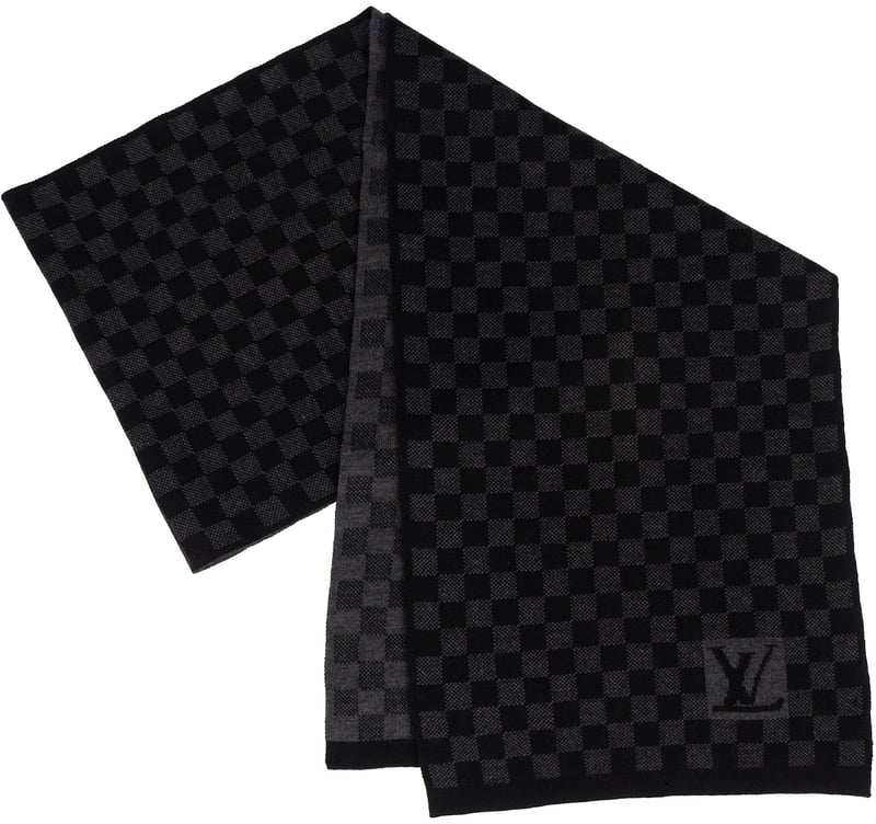 Louis Vuitton Wool Monogram Petit Damier Schal Scarf
