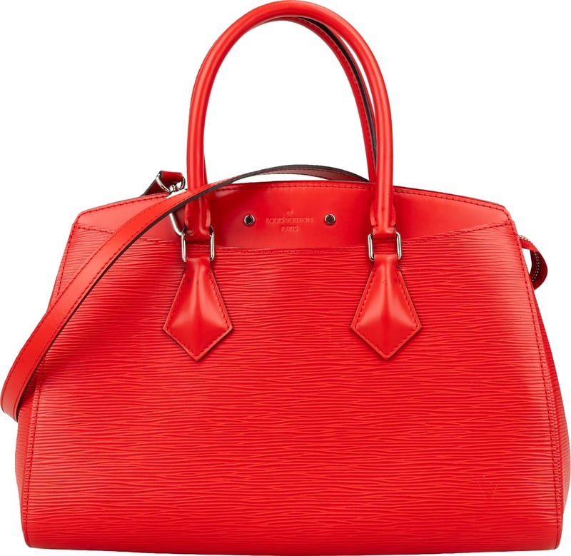 Louis Vuitton Red Epi Leather Soufflot MM Handbag