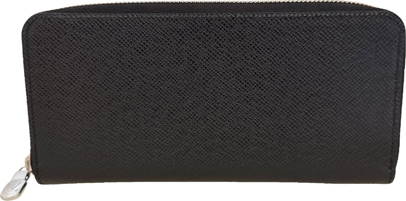 Louis Vuitton Zippy Wallet Vertical Taiga Leather Black Full Set