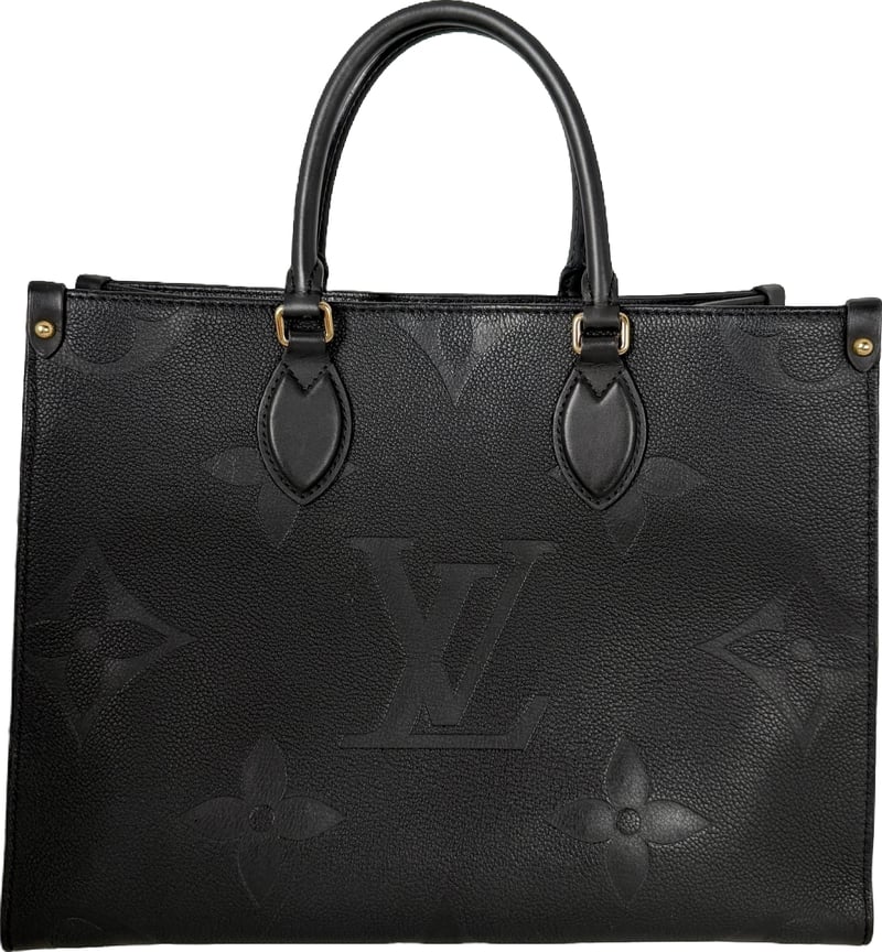 Louis Vuitton OnTheGo MM Monogram Empreinte Leather Black Gold