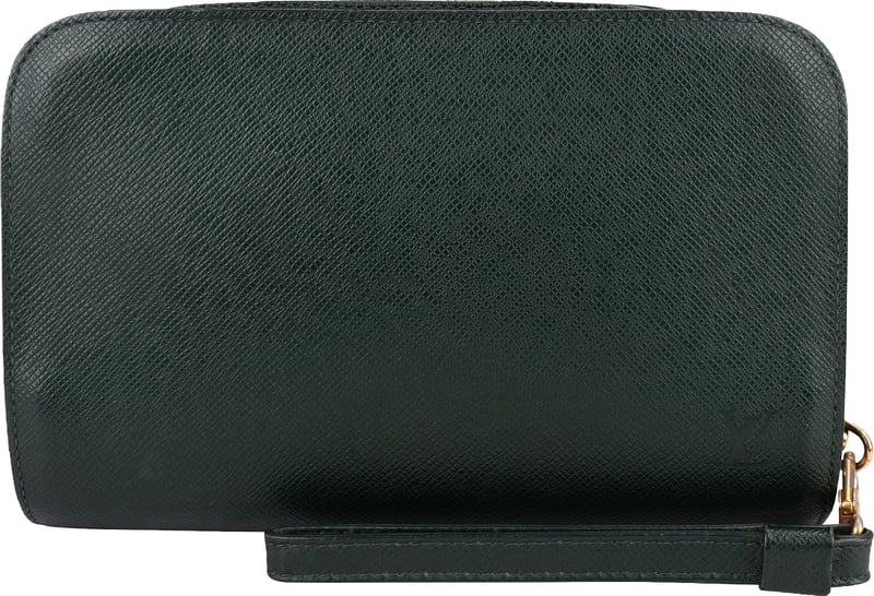 Louis Vuitton Green Taiga Leather Baikal Clutch Bag