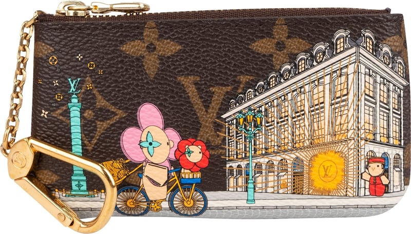 Louis Vuitton Monogram Limited Illustre Vivienne Holiday Paris Vendome Pochette Cles Key Pouch