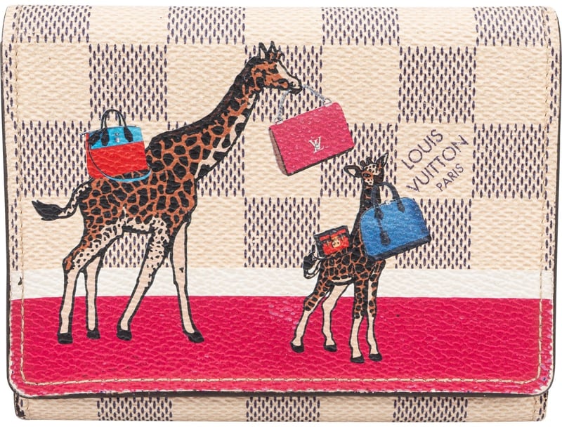 Louis Vuitton Monogram Damier Azur Illustre Giraffe Animation Small Victorine Wallet