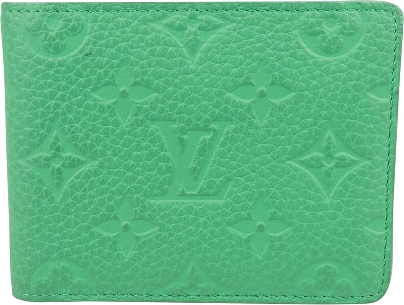 Louis Vuitton Green Monogram Empreinte Leather Slender Wallet