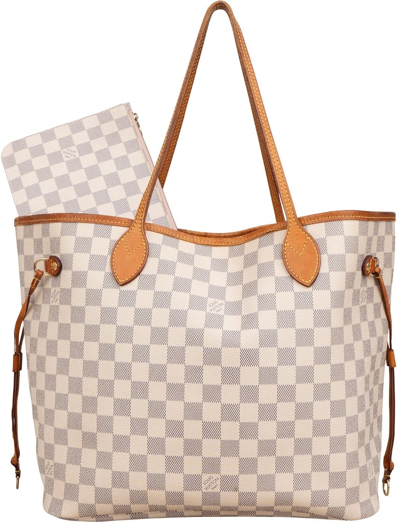 Louis Vuitton Monogram Damier Azur Canvas Neverfull MM Shoulder Bag