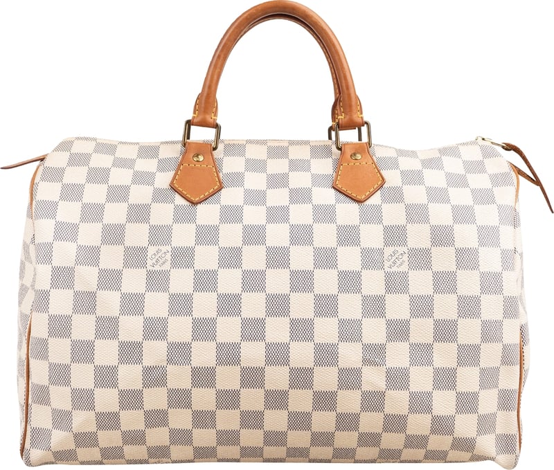 Louis Vuitton Monogram Damier Azur Canvas Speedy 35 Handbag
