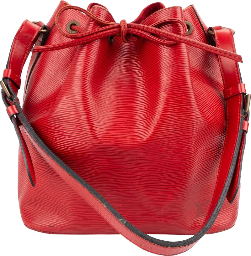 Louis Vuitton Red Epi Leather Sac Noé Petit Shoulder Bag