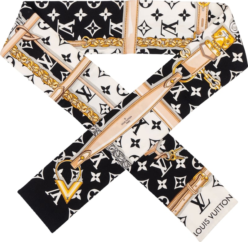 Louis Vuitton Silk Ultimate Monogram Bandeau Twilly Tuch Scarf