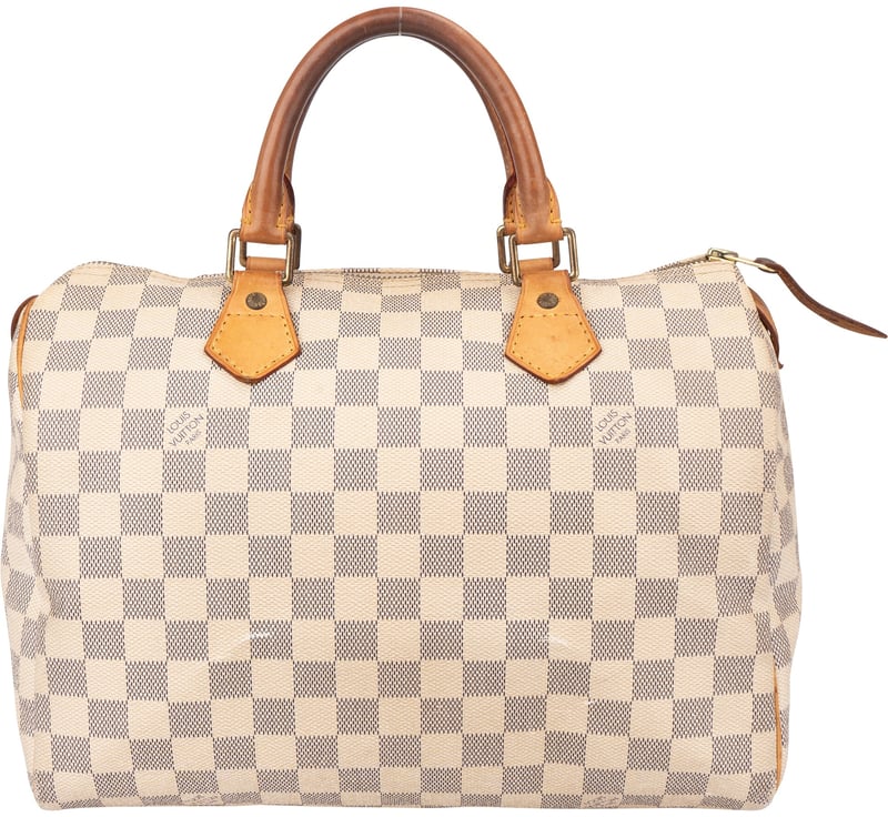 Louis Vuitton Damier Azur Monogram Speedy 30 Handbag