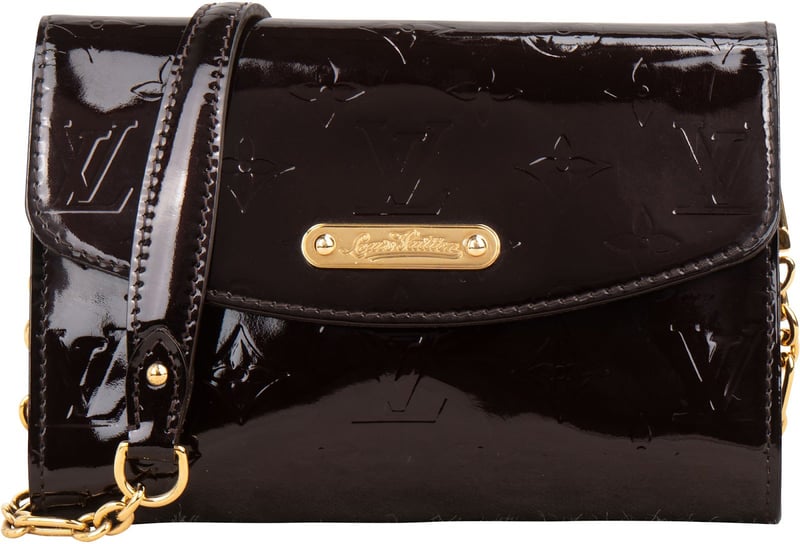 Louis Vuitton Monogram Vernis Leather Bel Air Pochette Wallet On Chain Crossbody Bag