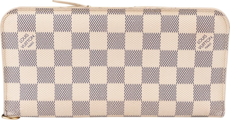 Louis Vuitton Monogram Damier Azur Long Zippy Bag Organizer Wallet
