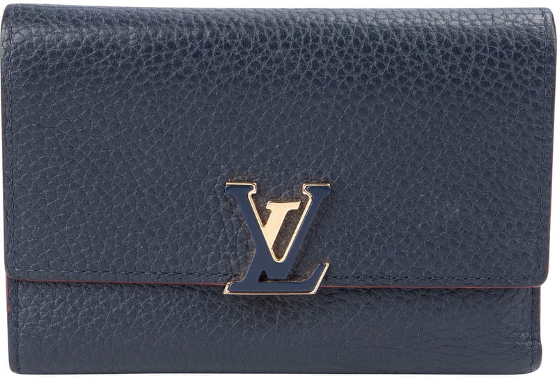 Louis Vuitton Blue Taurillon Leather Capucines Compact Wallet