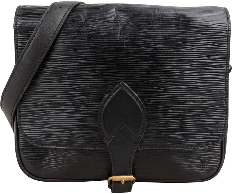 Louis Vuitton Noir Epi Leather Cartouchiere MM Shoulder Bag
