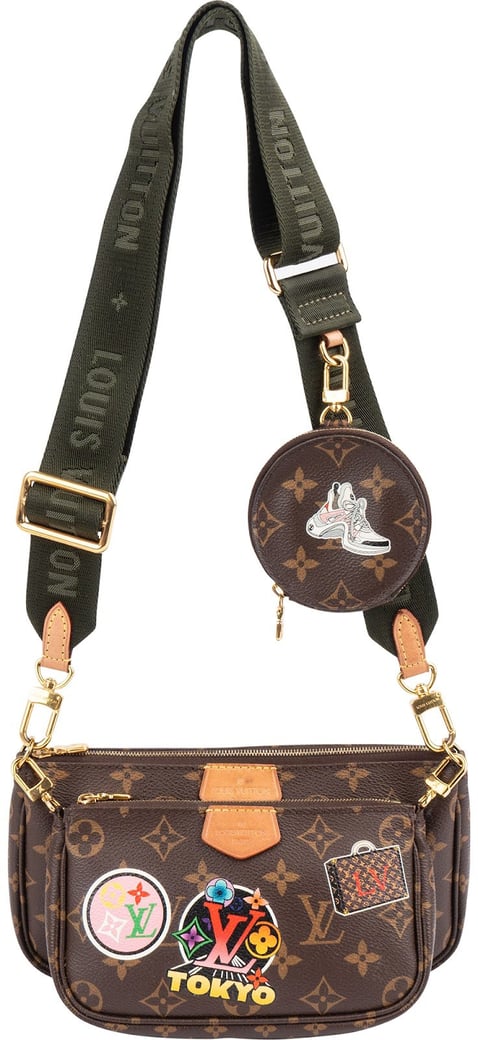 Louis Vuitton Monogram Canvas World Tour Patches Multi Pochette Accessoires Crossbody Bag