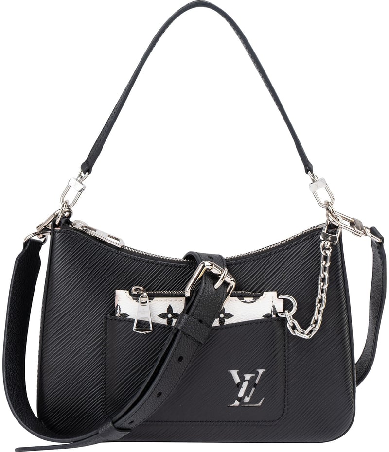 Louis Vuitton Noir Epi Leather B&W Monogram Canvas Marelle Shoulder Crossbody Bag