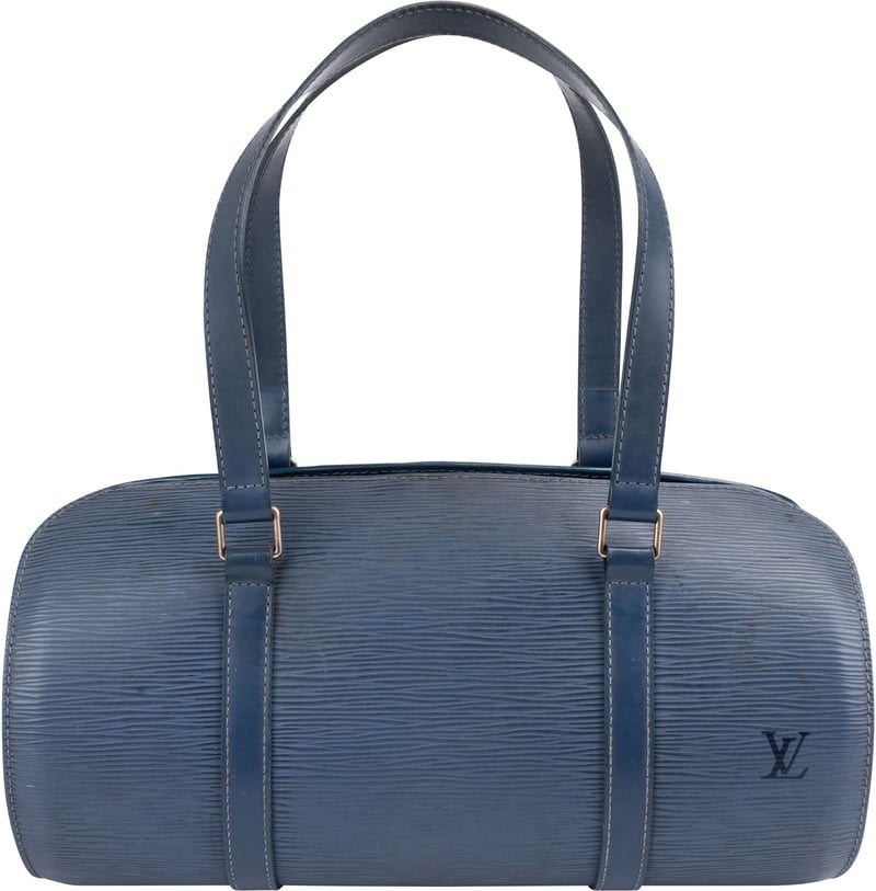 Louis Vuitton Blue Epi Leather Soufflot Handbag