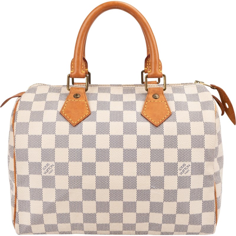 Louis Vuitton Monogram Damier Azur Canvas Speedy 25 Handbag