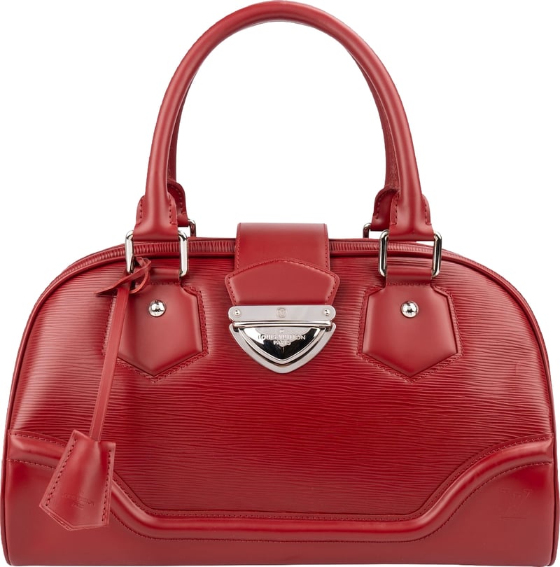 Louis Vuitton Red Epi Leather Montaigne GM Handbag