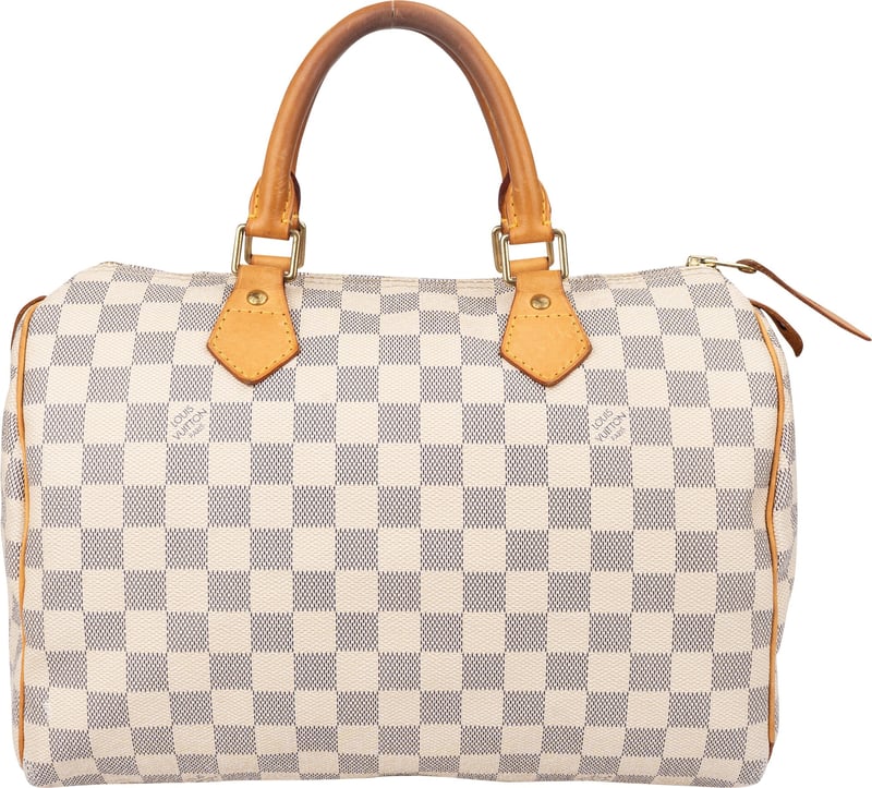 Louis Vuitton Damier Azur Monogram Speedy 30 Handbag
