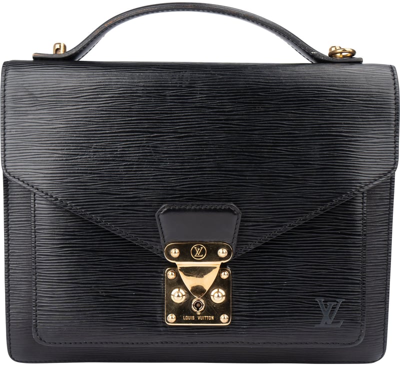 Louis Vuitton Noir Epi Leather Monceau Handbag