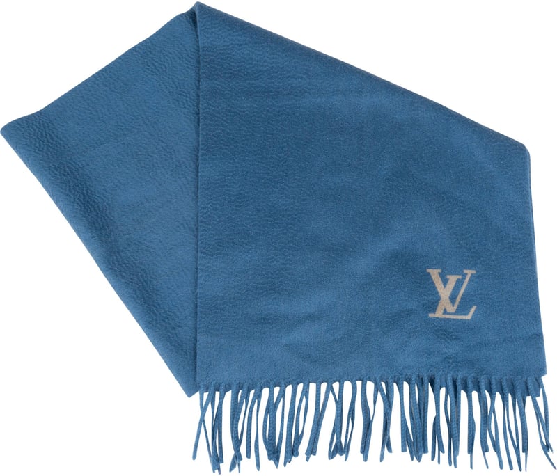 Louis Vuitton Bleu Cashmere Jhelam Scarf