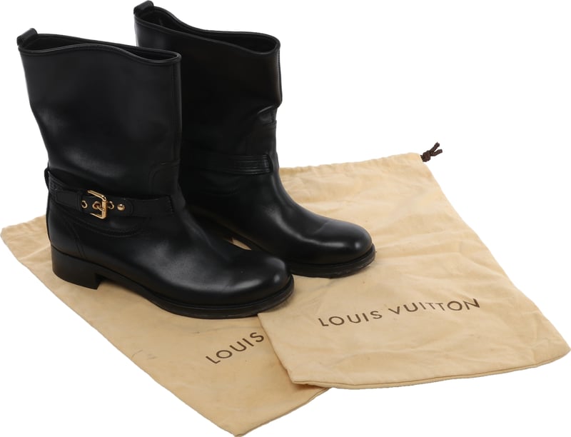 Louis Vuitton Susan 10 years Leather Ankle Boots in Black CL0160, Size EU 39.5
