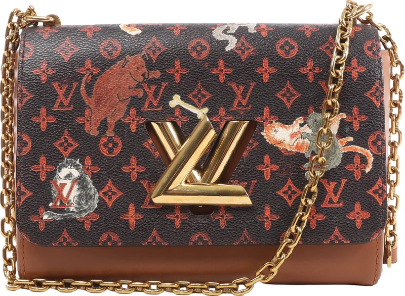 Louis Vuitton Twist MM Catgram x Taurillon Crossbody Bag in Brown x Orange M44408