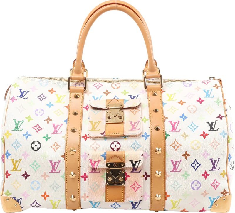 Louis Vuitton Keepall 45 Multicolor Travel Bag in White M92641