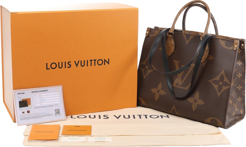 Louis Vuitton OnTheGo MM Giant Monogram Reverse 2Way Handbag in Brown M45321