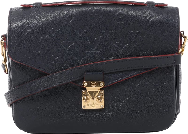 Louis Vuitton Pochette Métis MM Monogram Empreinte Crossbody Bag in Navy Blue M44071