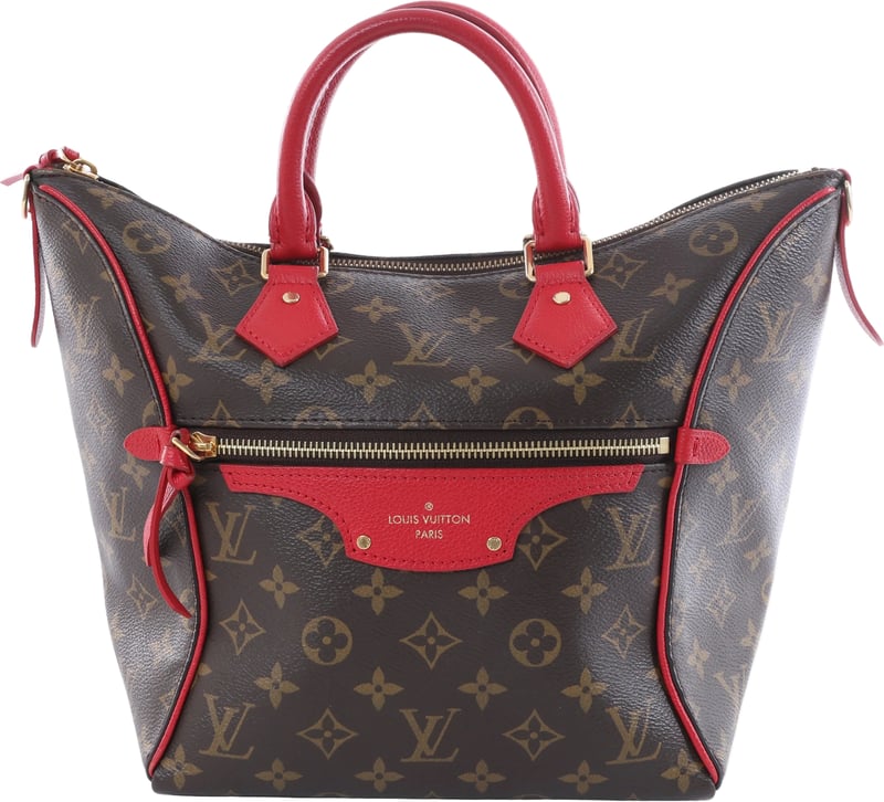 Louis Vuitton Tournelle PM Monogram Canvas Handbag in Brown x Red M44027