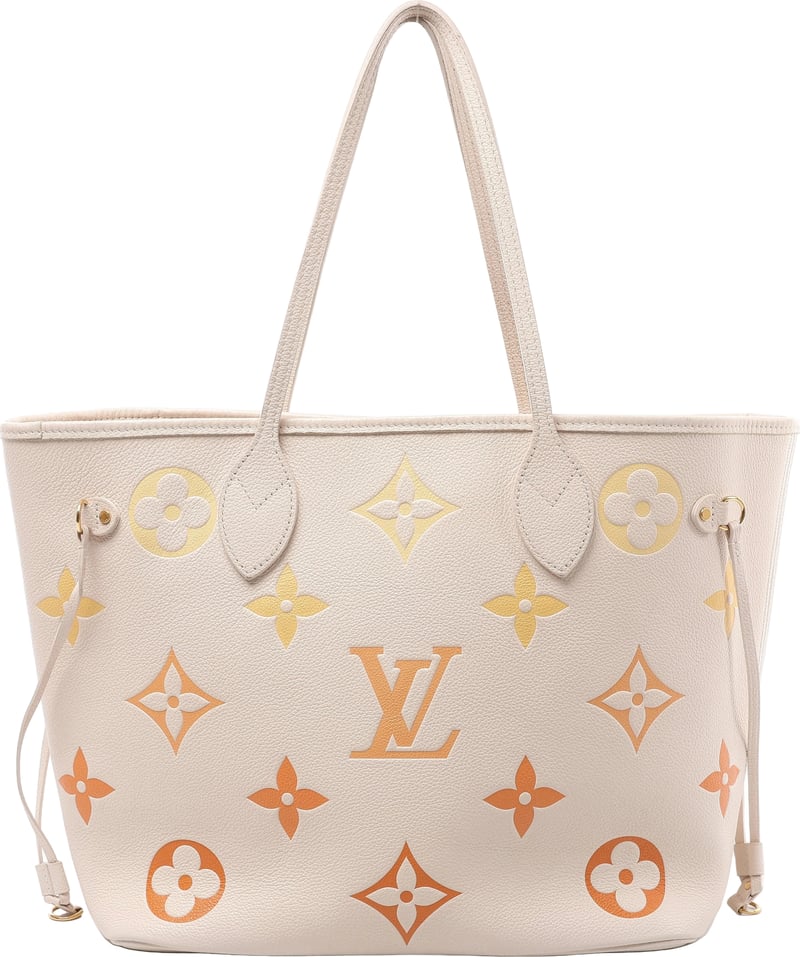Louis Vuitton Neverfull MM Monogram Empreinte Gradient Shoulder Bag in Beige M46516
